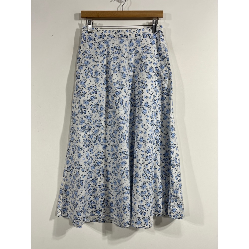 Gap Cottagecore Boho Floral Cotton Midi Skirt Pockets Small Whimsical Dainty 90s
